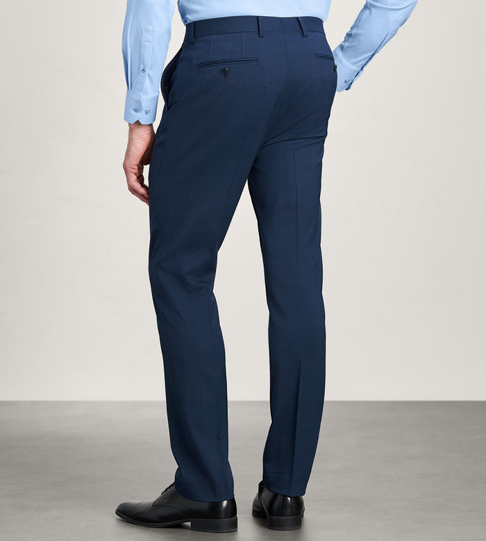 Tip Top Slim Fit Blue Windowpane Suit Pants