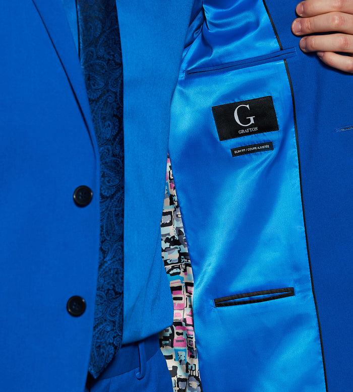 Tip Top Slim Fit Bright Blue Solid Suit