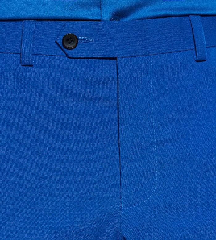 Tip Top Slim Fit Bright Blue Solid Suit Pants