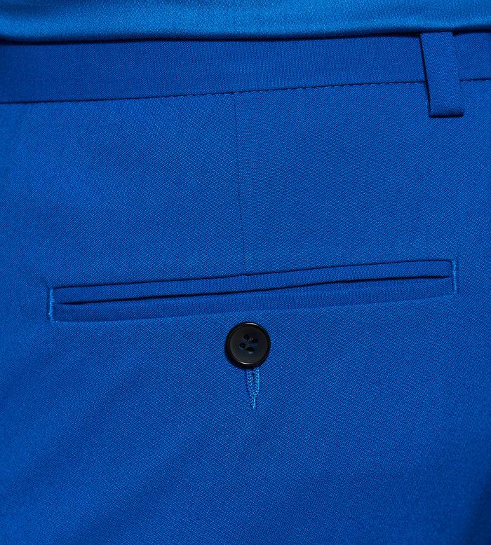 Tip Top Slim Fit Bright Blue Solid Suit Pants