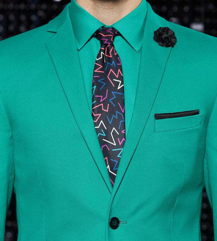 Tip Top Slim Fit Bright Green Solid Suit