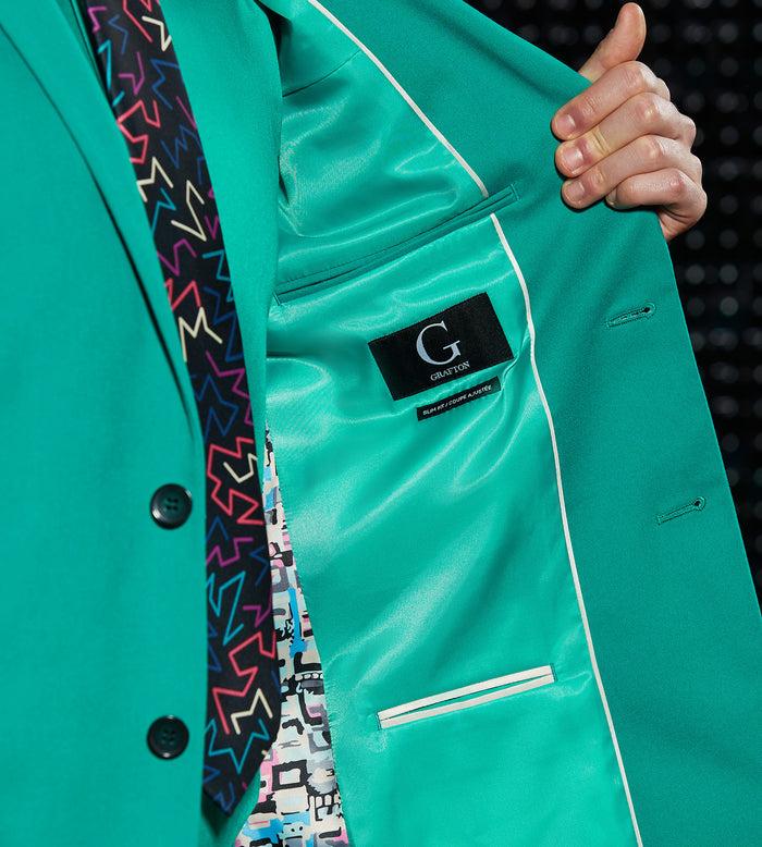 Tip Top Slim Fit Bright Green Solid Suit