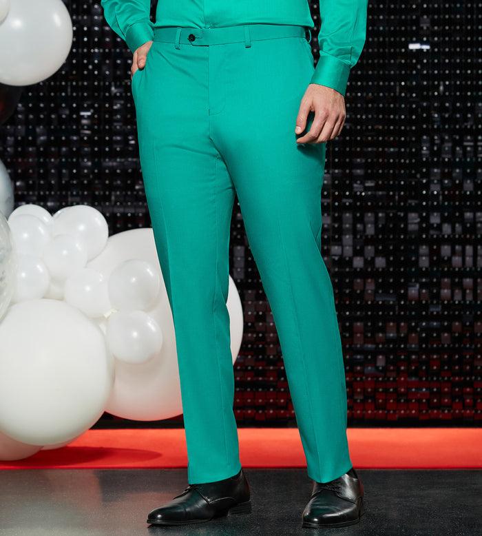 tip top Slim Fit Bright Green Solid Suit Pants