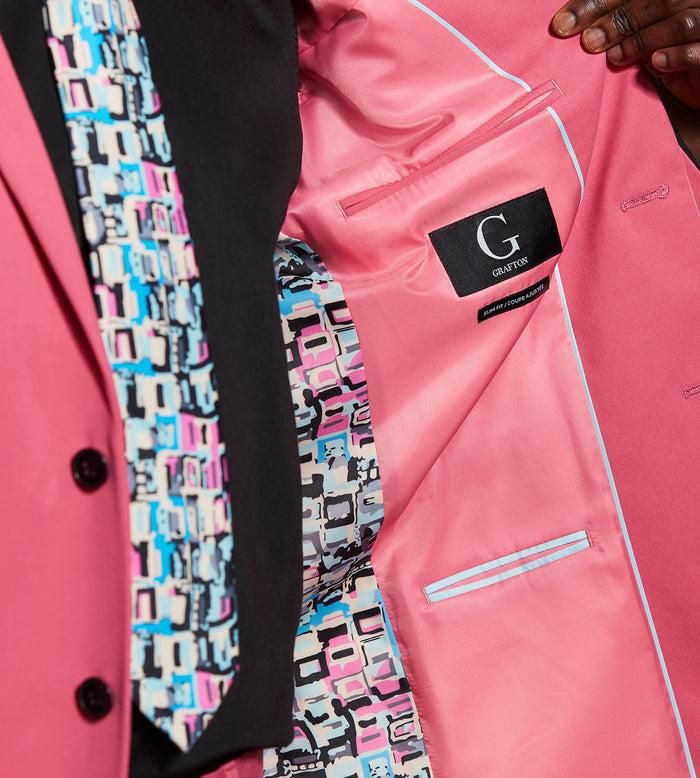 Tip Top Slim Fit Bright Pink Solid Suit