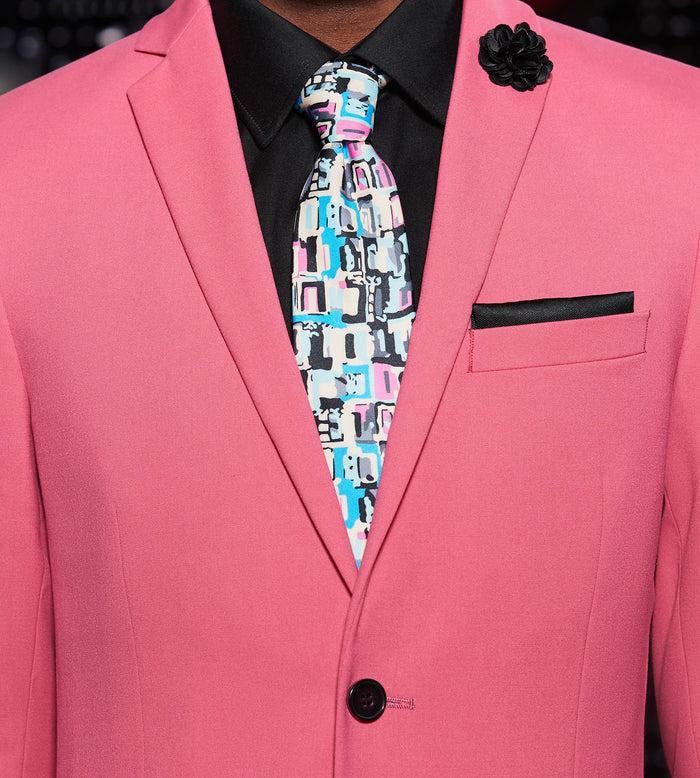 Tip Top Slim Fit Bright Pink Solid Suit