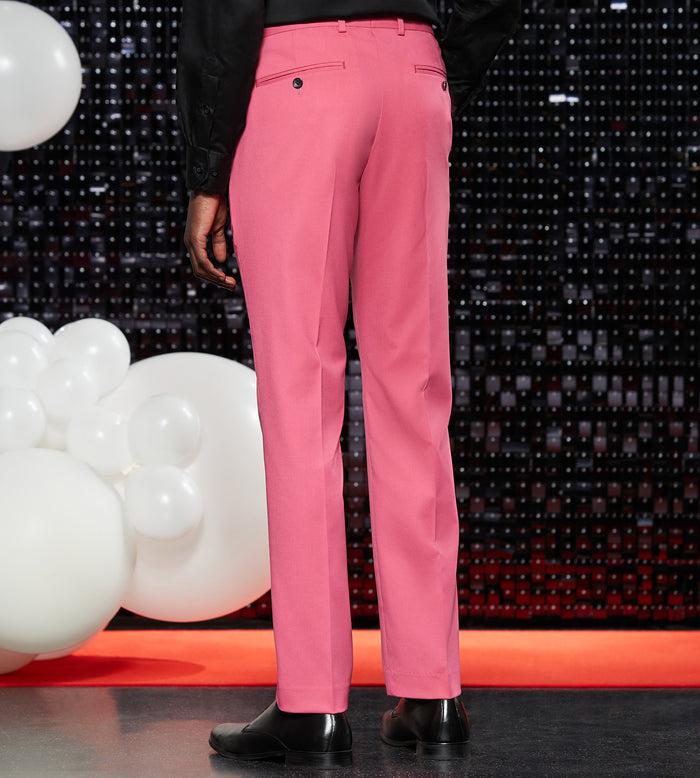 Tip Top Slim Fit Bright Pink Solid Suit Pants