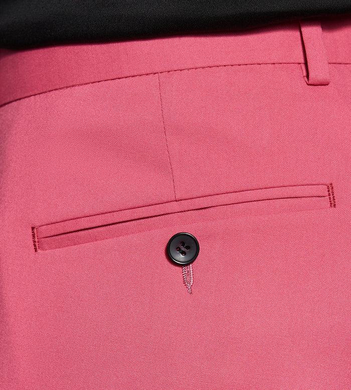 Tip Top Slim Fit Bright Pink Solid Suit Pants
