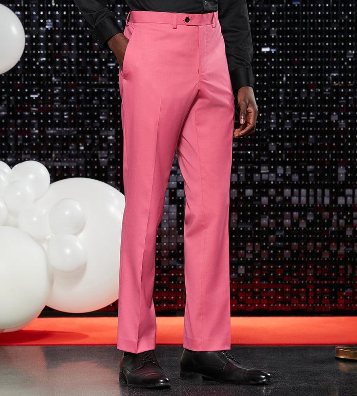 tip top Slim Fit Bright Pink Solid Suit Pants