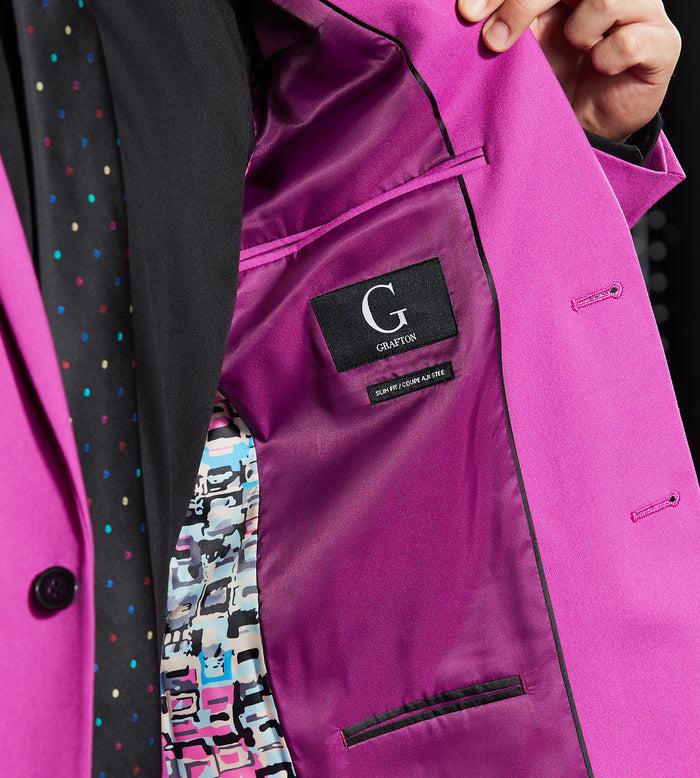 Tip Top Slim Fit Bright Purple Solid Suit