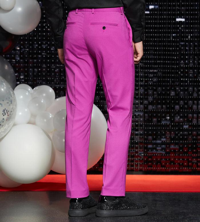 Tip Top Slim Fit Bright Purple Solid Suit Pants