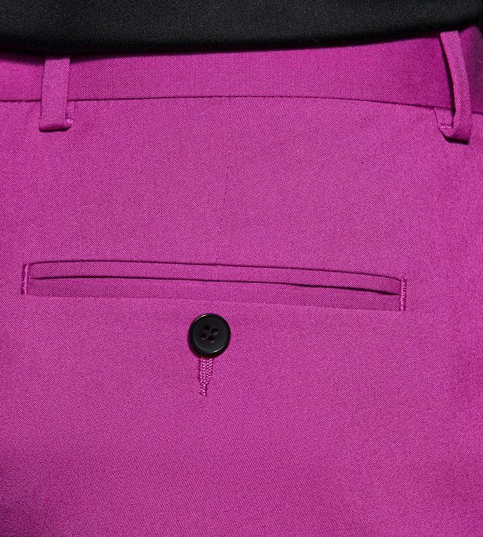 Tip Top Slim Fit Bright Purple Solid Suit Pants