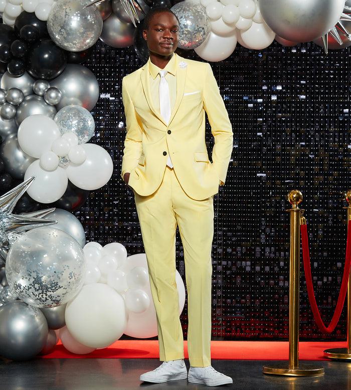 Tip Top Slim Fit Bright Yellow Solid Suit