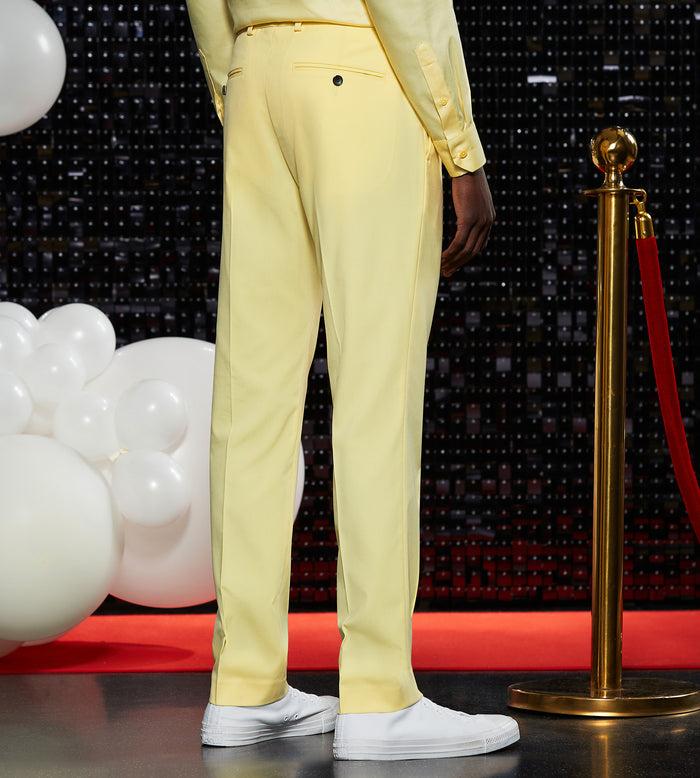 Tip Top Slim Fit Bright Yellow Solid Suit Pants