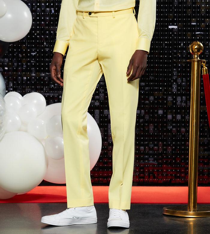 tip top Slim Fit Bright Yellow Solid Suit Pants