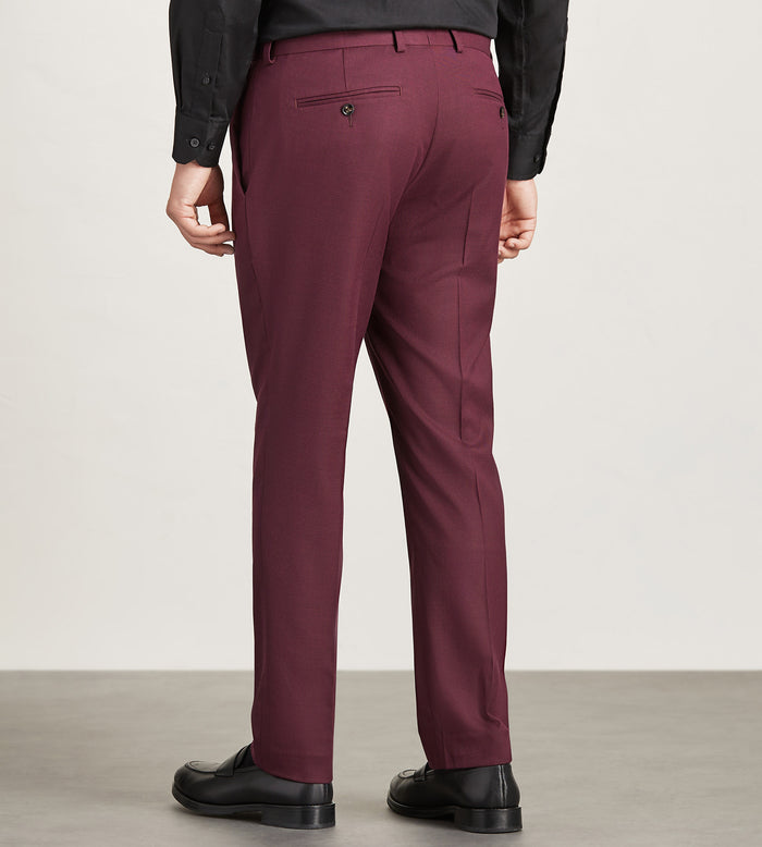 Tip Top Slim Fit Burgundy Solid Suit Pants