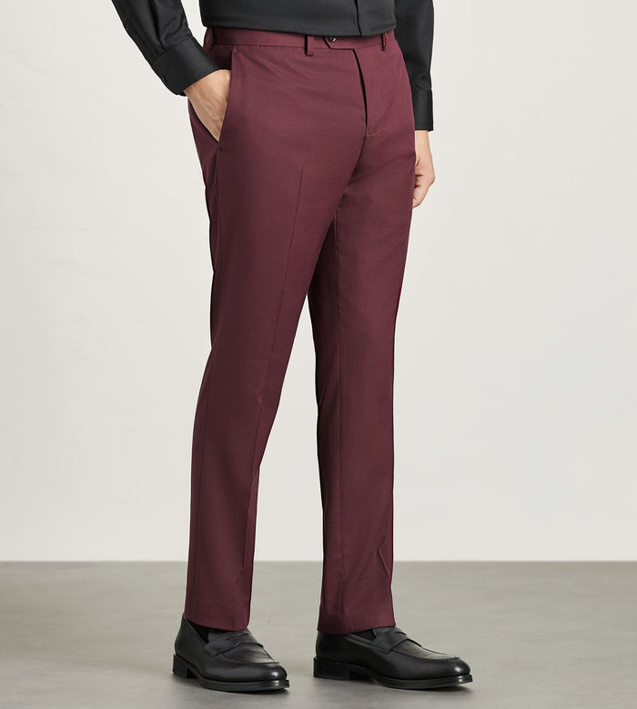 tip top Slim Fit Burgundy Solid Suit Pants