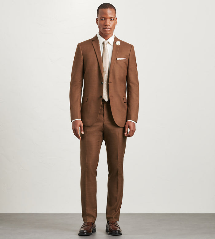 Tip Top Slim Fit Cappuccino Solid Suit