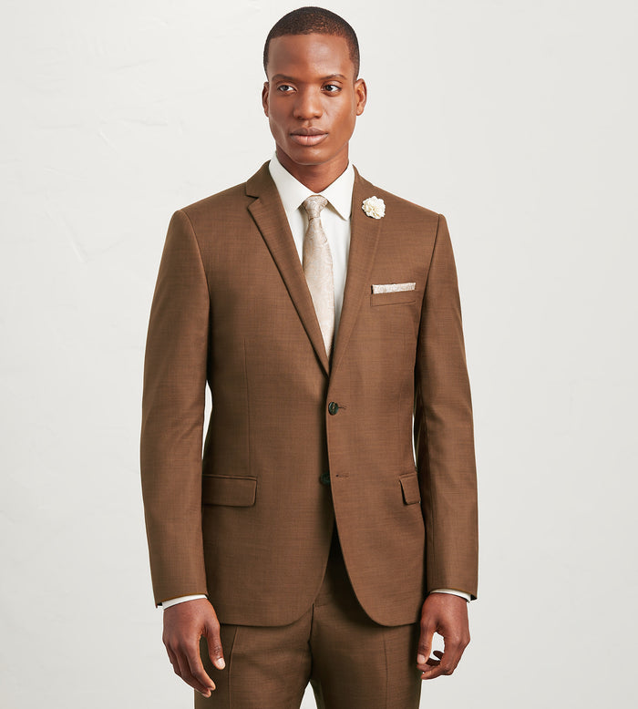 tip top Slim Fit Cappuccino Solid Suit
