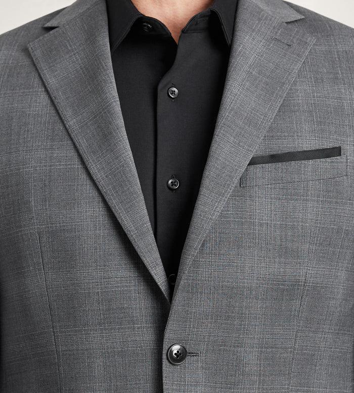 Tip Top Slim Fit Grey Plaid Suit