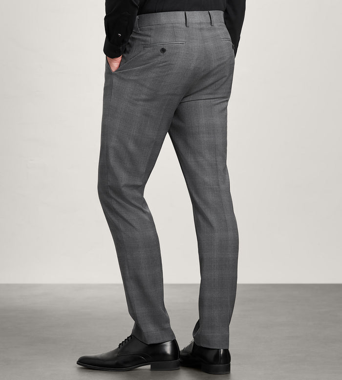 Tip Top Slim Fit Grey Plaid Suit Pants