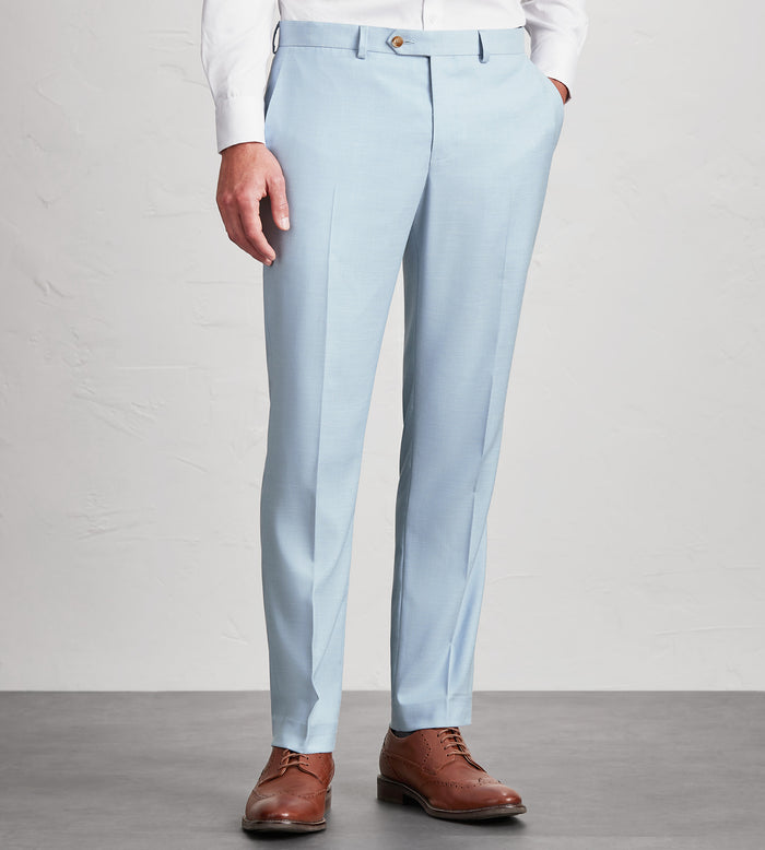 tip top Slim Fit Light Blue Solid Suit Pants