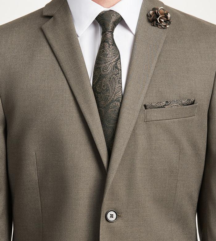 Tip Top Slim Fit Light Brown Solid Suit