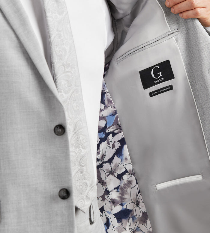 Tip Top Slim Fit Light Grey Solid Suit