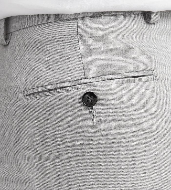 Tip Top Slim Fit Light Grey Solid Suit Pant