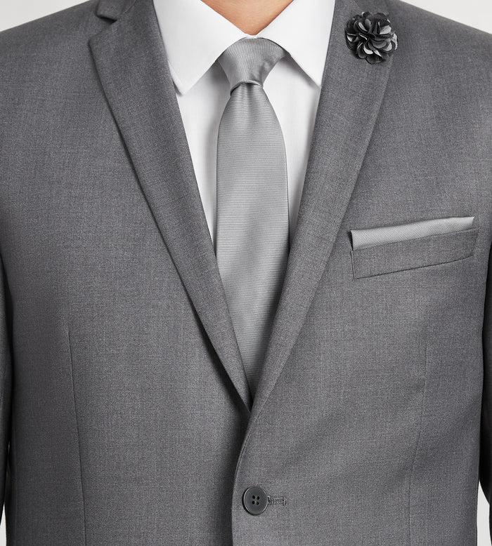 Tip Top Slim Fit Light Grey Solid Suit