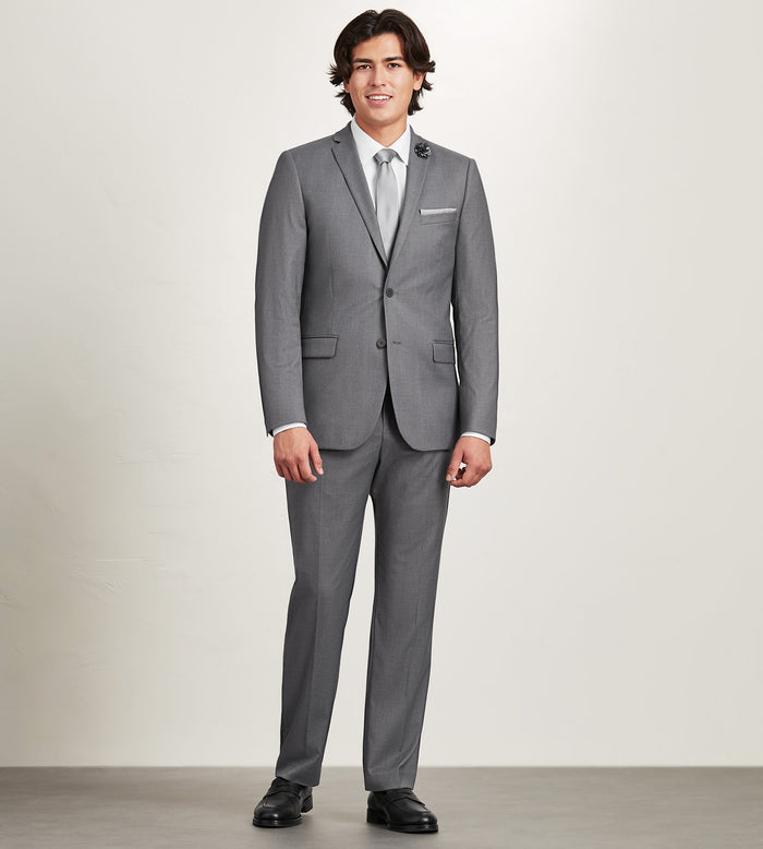Tip Top Slim Fit Light Grey Solid Suit