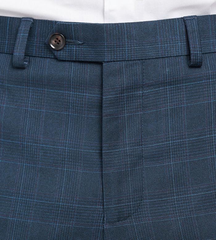 Tip Top Slim Fit Navy Plaid Suit Pants