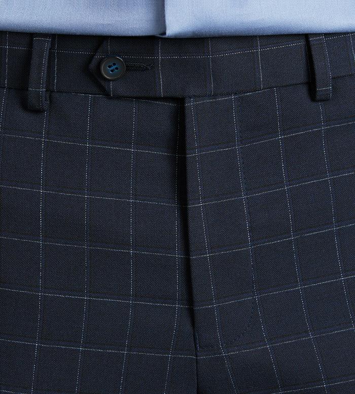 Tip Top Slim Fit Navy Windowpane Suit Pants