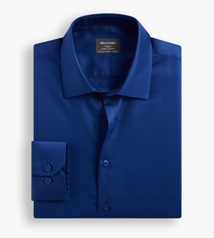 tip top Slim Fit Non-Iron Sateen Dress Shirt