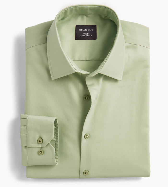 tip top Slim Fit Non-Iron Sateen Dress Shirt