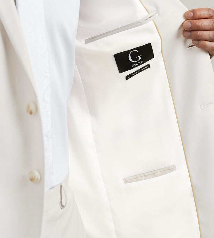 Tip Top Slim Fit Off White Solid Suit