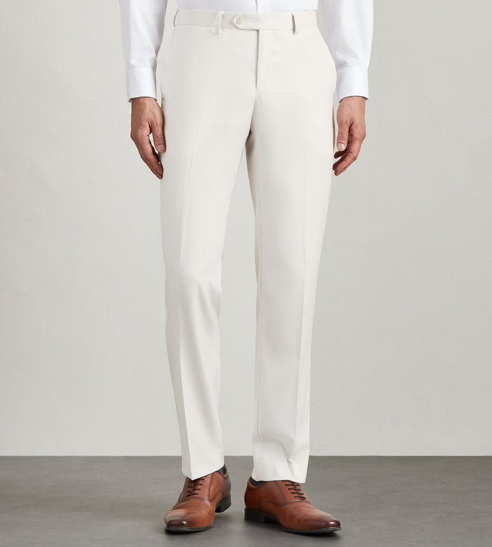 tip top Slim Fit Off White Solid Suit Pant