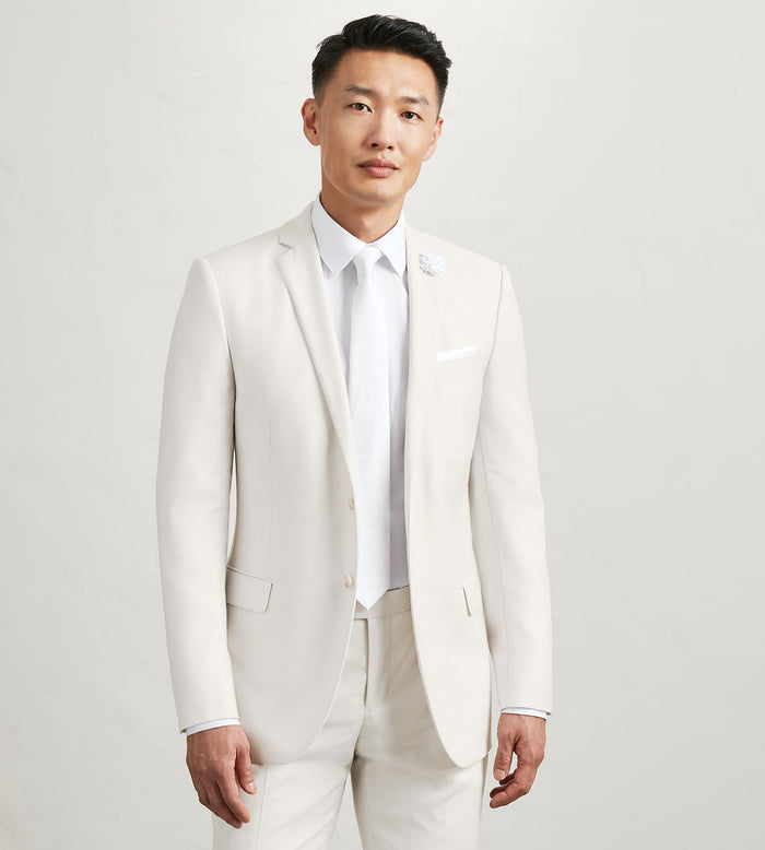 tip top Slim Fit Off White Solid Suit