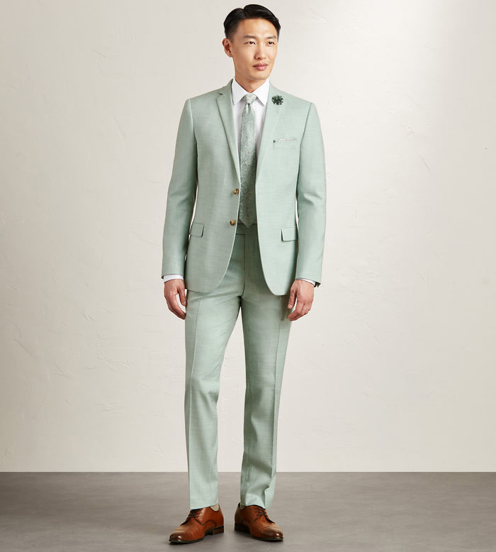 Tip Top Slim Fit Pale Green Solid Suit