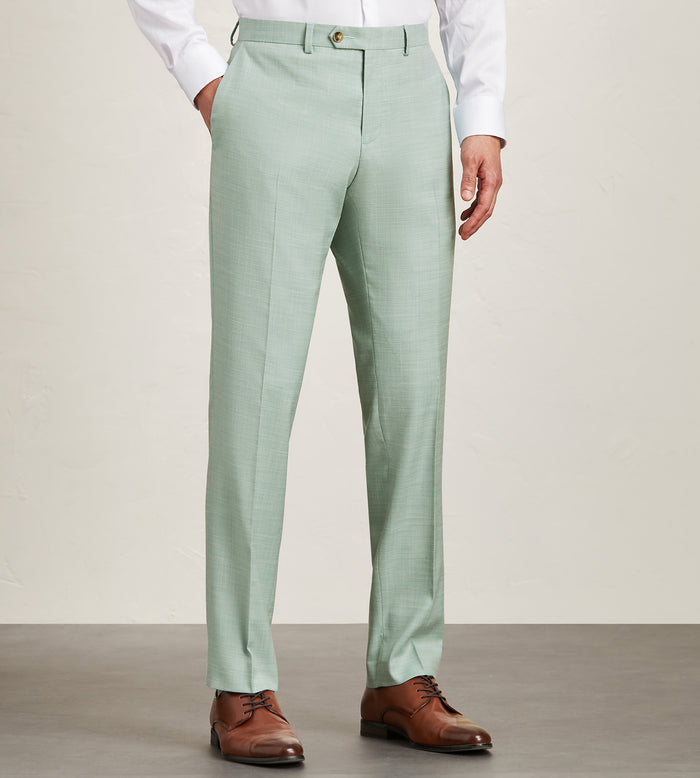 tip top Slim Fit Pale Green Solid Suit Pants