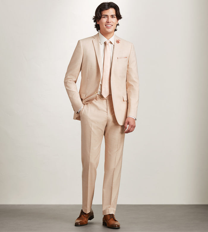Tip Top Slim Fit Pale Peach Solid Suit