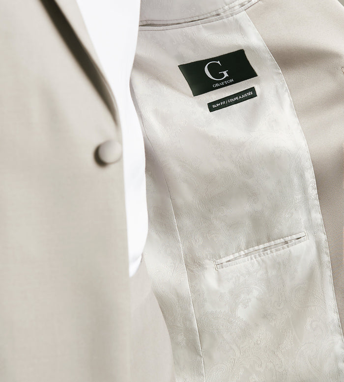Tip Top Slim Fit Tan Solid Tuxedo