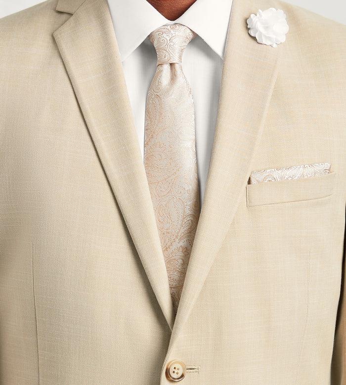 Tip Top Slim Fit Wheat Solid Suit