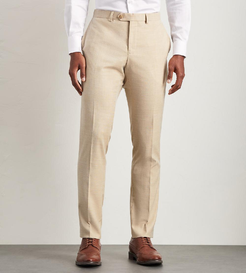 Tip Top Slim Fit Wheat Solid Suit Pants