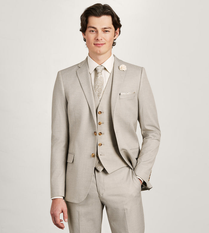 Tip Top Tan Solid Suit Vest