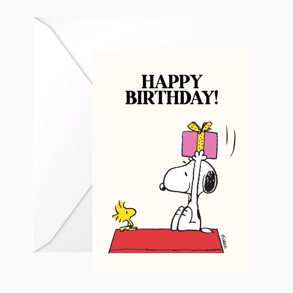 titlee Carte double Snoopy "Happy Birthday" avec enveloppe