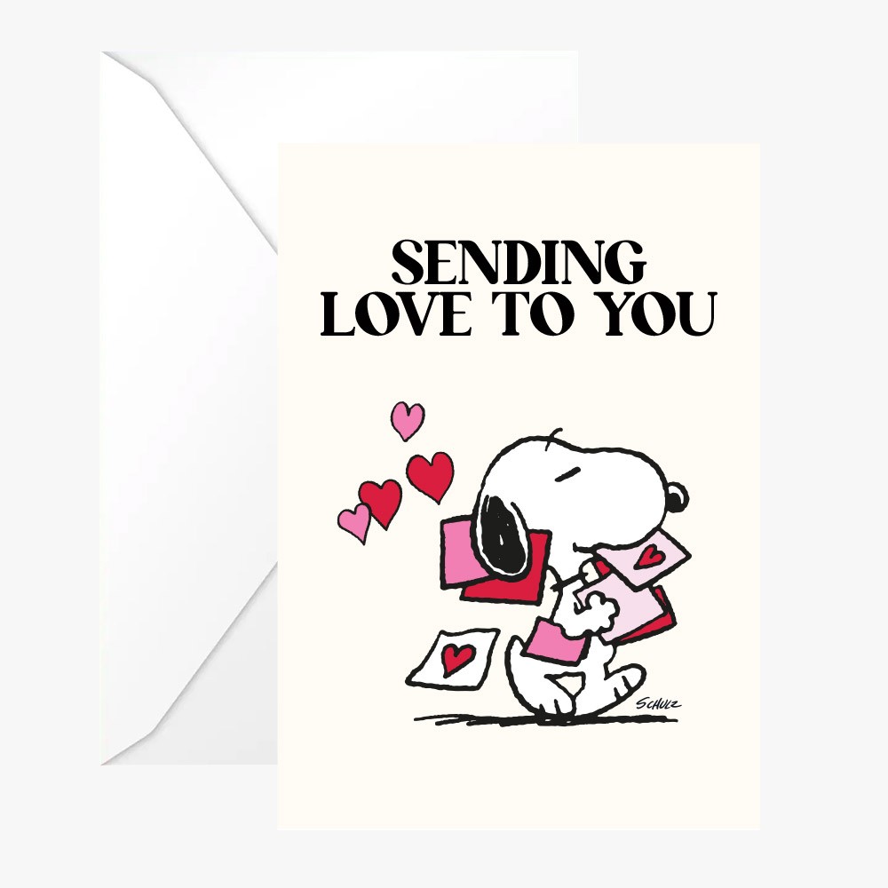 titlee Carte double Snoopy "Sending Love" avec enveloppe