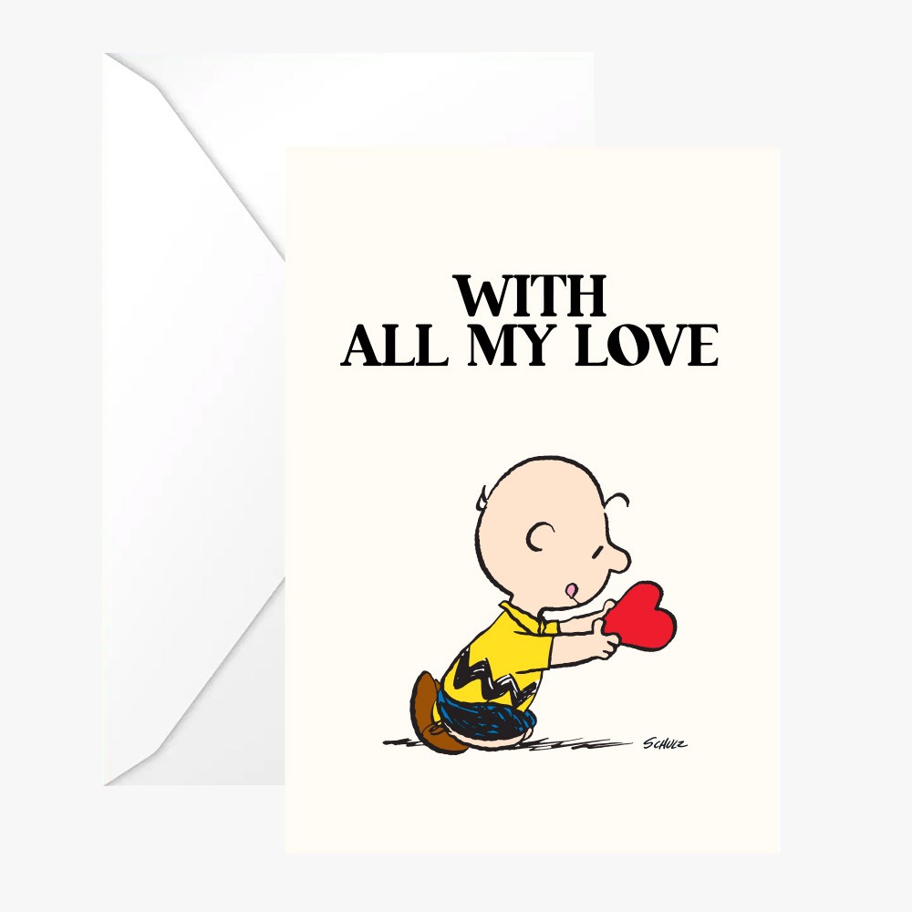 titlee Carte double Snoopy "With all my love" avec enveloppe