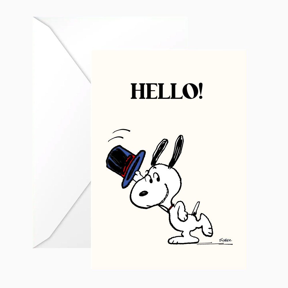 titlee Carte postale double Snoopy Hello avec enveloppe