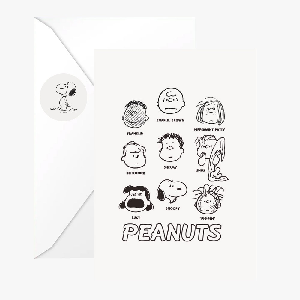 titlee Carte postale double Snoopy Persistence 2 avec enveloppe et sticker