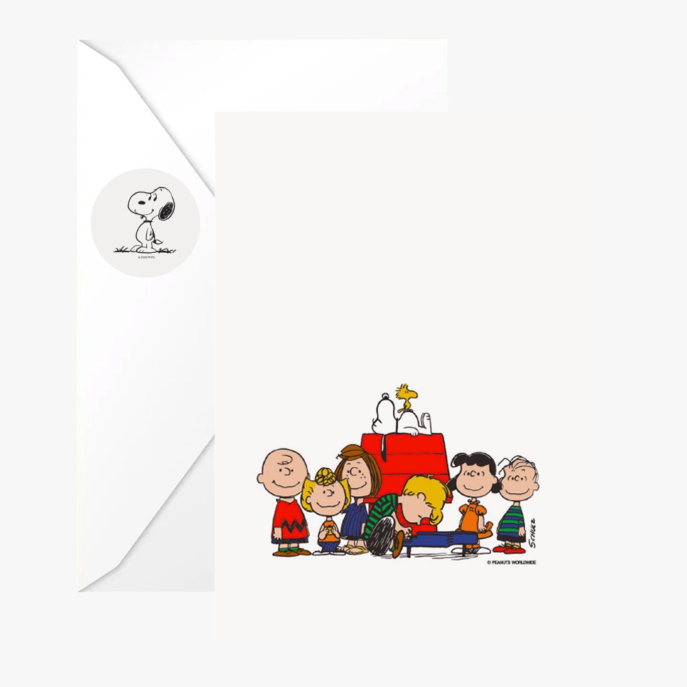 titlee Carte postale double Snoopy Persistence 3 avec enveloppe et sticker